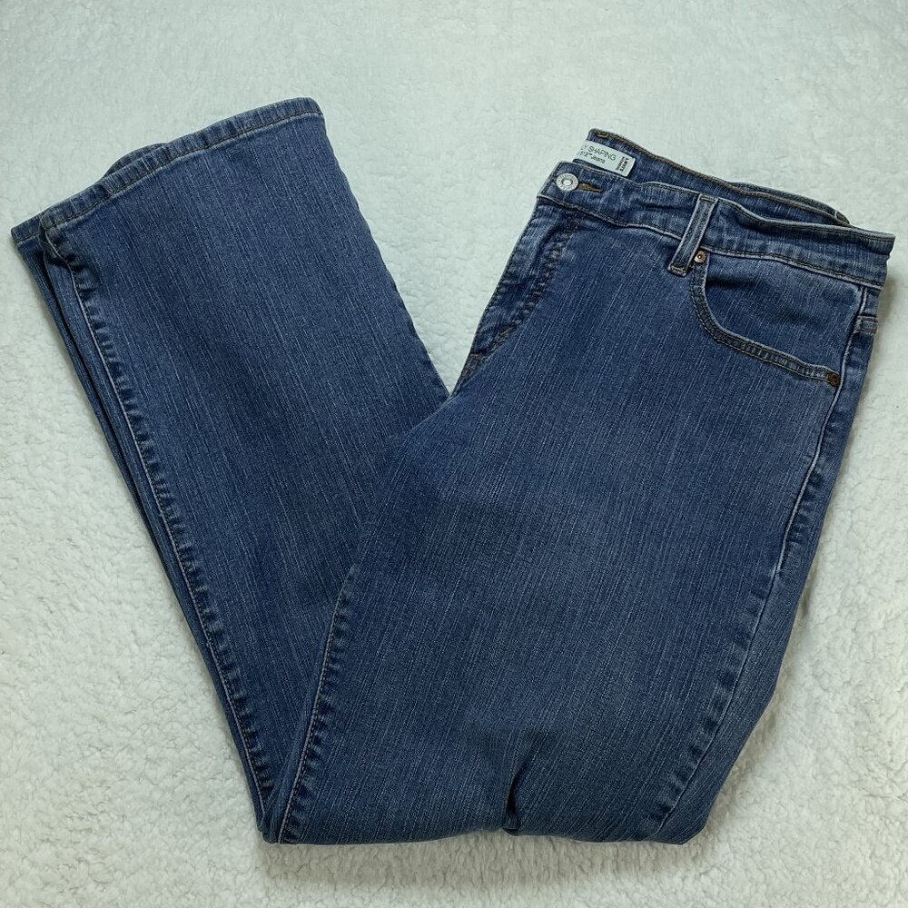 Levis Jeans Womens Size 20W Blue 512 Shaping Bootcut Mid Rise Medium Wash 36x30